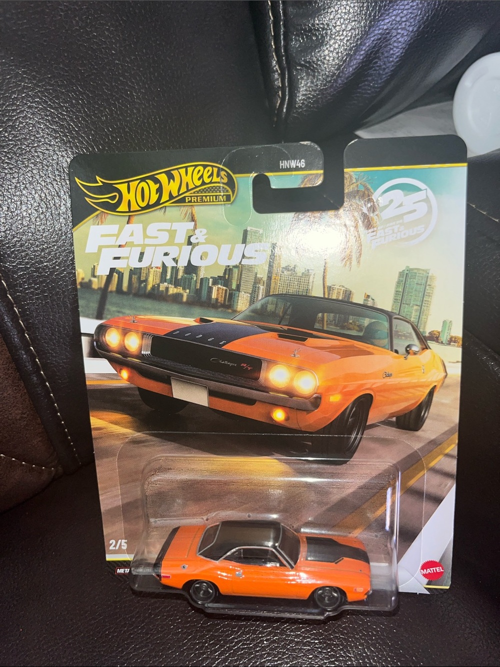Hot Wheels Premium Fast & Furious Orange Dodge Challenger Toy Car